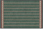 RUGGABLE x Morris & Co Machine Washable Area Rug – Fruit Stripe Spruce Green 2x3, Stain-Resistant, Non-Slip – Small Rugs for Living Room, Bedroom, Hallway, Entryway & Bathroom–with Standard Pad
