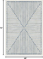 RUGGABLE x Jonathan Adler Machine Washable Modern Area Rug – Inkdrop Slate Blue 4x6, Stain-Resistant, Non-Slip – Medium Rugs for Living Room, Bedroom, Hallway, Entryway & Office–with Standard Pad