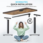 BIZUM Electric Standing Desk, 55" x 24" Height Adjustable Desk, Rustic Brown Sit to Stand Desk Memory Gaming Computer Workstation for Home Office