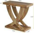 Tribesigns Wood End Side Table for Living Room, Night Stand for Bedroom with Cross Fishtail Support, Farmhouse Nightstand for Small Spaces, Accent Furniture, Easy Assembly, Retro Wood Grain (1, Brown)