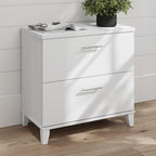 Bush Furniture 2 Drawer Lateral File Cabinet, Letter and Legal-Size Document Storage for Home or Professional Office, Somerset Collection, White