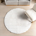 nuLOOM 5' Round Cozy Plush Area Rug, Machine Washable, Non-Slip, Soft Fluffy Shag Carpet for Living Room Bedroom Kids Room Nursery Home Decor, Kai Off-White