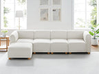VANOMi Oversized Modular Sectional Sofa, L Shaped Sectional Couches for Living Room, 5 Seats Modular Sofa with Reversible Chaises, Cream White
