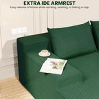 LEVELEVE 107" Cloud Sectional Couch with Deep Seat，Modern Modular Sofa with L-Shape Chaise，No Assembly Required, Upholstered Couches for Living Room Bedroom(Green,Left Facing Chaise)