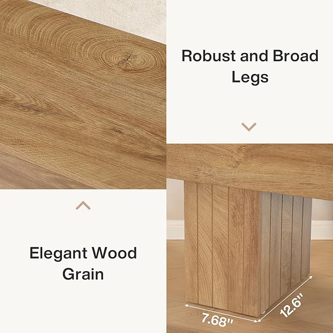 Tribesigns 55” Entryway Bench, Farmhouse Wood End of Bed Bench, Long Indoor Bench for Entryway, Hallway, Living Room