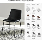 Signature Design by Ashley Centiar Mid Century Dining Room Bucket Chair, 2 Count, Black