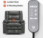 MCombo Dual Motor Power Lift Recliner Chair for Elderly, Lay Flat Lift Chair with Heat and Massage, Petite Wide Lift Chair, Cup Holders, USB A&C Ports, Faux Leather R7894 (Grey, Small-Wide)