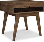 SIMPLIHOME Clarkson SOLID ACACIA WOOD 22 Inch Wide Rectangle Contemporary End Table in Rustic Natural Aged Brown, For the Living Room and Bedroom