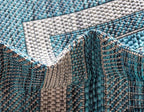 Unique Loom Outdoor Border Collection Area Rug - Soft Border (7' 1" x 10' Rectangle, Teal/ Ivory)