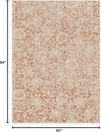 RUGGABLE x Morris & Co Washable Area Rug – Mallow Rust Red 5x7, Stain-Resistant, Non-Slip – Medium Machine Washable Rugs for Living Room, Bedroom, Hallway, Entryway & Office–with Cushioned Pad