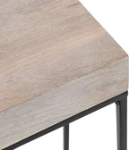 Kate and Laurel Karlsen Wood and Metal Narrow Side Table; 16 x 24 x 8; Whitewash and Black; Modern Transitional Slim Nightstand with Mixed Materials Design