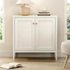 63" Large Buffet Cabinets Set of 2, Farmhouse Sideboard Cabinet with Storage, Accent Credenza Cabinet, Wood Kitchen Cabinets, Coffee Bar Console Table for Living, Dining Room, Antique White