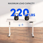FLEXISPOT E6 3 Stages Dual Motor Electric Standing Desk 48x30 Inch Whole-Piece Board Height Adjustable Electric Sit Stand Desk(White Frame + White Desktop, 2 Packages)
