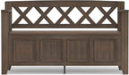 SIMPLIHOME Amherst Entryway Storage Bench - 48 inch Wide Solid Wood Hallway Seat in Farmhouse Brown, Transitional Bench for Entryway or Living Room with Lift-Up Lid and Spacious Storage