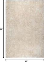 nuLOOM 4' x 6' Cozy Plush SuperiorWash Area Rug, Machine Washable, Non-Slip, Soft Fluffy Shag Carpet for Living Room Bedroom Kids Room Nursery Home Decor, Loni Cream