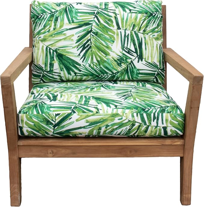 Tommy Bahama Deep Seating Lounge Cushion, 24" X 24" X 4", Coastal Palm Green Leaf