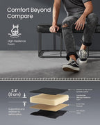 VASAGLE EKHO Collection - Storage Bench for Entryway, Ottoman Bench with Steel Frame, 43.3-Inch Wide, Synthetic Leather, Living Dining Room, Mid-Century Modern, Loads 660 lb, Ink Black ULOM085B01