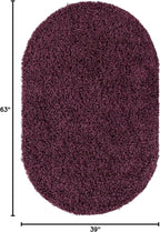 Unique Loom Solid Shag Collection Area Rug (3' 3" x 5' 3" Oval, Eggplant Purple)