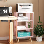 Night Stand, Pink Kids Nightstand, Modern End Table with Open Storage, 3-Tier Nursery Bedside Table for Small Space, Living Room, Bedroom