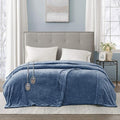 Beautyrest - BR54-0658 Heated Plush Elect Electric Blanket with 20 Heat Level Setting Controllers Equip with Secure Comfort Technology and 10 Hours Auto Shut Off, Twin: 62x84, Sapphire
