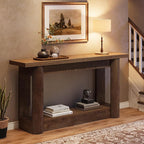 Tribesigns 63-Inch Farmhouse Console Table, 2-Tier Storage Sofa Table Behind The Couch, Narrow Long Entryway Furniture for Home Hallway, Entrance, Living Room, Brown