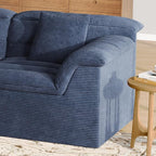 81" Sofa with Deep Seats Oversize, 2 Seater Cloud Couches, Upholstered Corduroy Loveseat for Living Room Bedroom, No Assembly Required, Blue