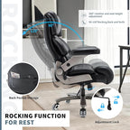 Big and Tall Office Chair 700lbs- Large High Back Executive Computer Desk Chair with 3D Flip-Up Arms, Adjustable Lumbar Support, Extra Wide Plus Size Seat, Heavy Duty Metal Base & Quiet Rubber Wheels