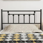 Metal Twin Size Headboard - Adjustable Height - Victorian Farmhouse Style, Steel Twin/Twin XL Headboard Only for Bedroom, Easy Assembly, Black