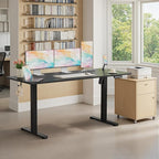 Homall Height Adjustable Electric Standing Desk, Memory Stand up Desk with Headphone Hook, Home Office Desks with Splice Board