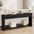 Tribesigns 70.9 inch Sofa Console Table with 3 Drawers, Extra Long Entryway Table with Open Storage Shelves Wooden Couch Table Foyer Tables Furniture for Living Room Hallway Entrance, Black