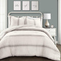 Lush Decor Farmhouse King Size Comforter Set, Reversible Cotton, 3 Piece Set, California King, Gray - Cozy Bedding - Rustic Decor - Modern Farmhouse Bedroom Decor