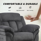 CANMOV Recliner Sofa Set, Oversize Power Lift Recliner Chair, Manual Loveseat and 3-Seat Sofa with Overstuffed Armrest for Living Room,Bedroom Furniture,Office,1+2+3 Seat Grey
