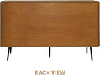 NTC Veil Sideboard with 2 Doors and 3 Drawers, Buffet Cabinet with Vertical Groove Design and Metal Legs, Storage Cabinet for Living Room, and Entryway, Effortless Assembly - Rustic Oak