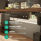Monomi Electric Standing Desk, 63 x 28 inches Height Adjustable Desk, Ergonomic Home Office Sit Stand Up Desk with Memory Preset Controller (Rustic Brown Top/Black Frame)