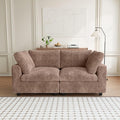 Modular Sectional Sofa, 78.74" Oversized Loveseat Sofa, Deep Seat Cloud Couch, 2 Seat Comfy Couches for Living Room, Plush Couch Cushion Covers Removable, Brown