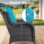 7-Piece Outdoor Patio Cushion Set - Fade & Water Resistant with Removable Olefin Cover, 22x24x4 Inch Memory Foam Cushions for Wicker Sectional Sof - Teal/Buckle