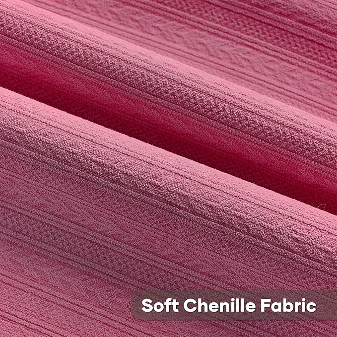 FUTEI Hot Pink Decorative Throw Pillow Covers 22x22 Inch Set of 2,Soft Cozy Wheat Ear Striped Patterns Cushion Cases,Modern Home Decor for Couch Bed Living Room