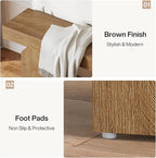 Tribesigns Entryway Bench, 59" Long Shoe Bench with Arched Bases, Wooden Indoor Bench for Entry Way, Living Room, Bedroom (Brown)
