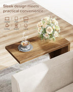 Tribesigns C-Shaped End Table for Couch, Sofa Side Table, C Table for Small Space, Living Room, Bedroom (2, Rustic Brown)