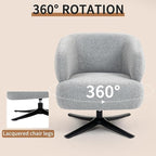 Pro 360° Swivel Accent Chair, Cuddle-Style Lounge Chair with Ergonomic Wrap-Around Backrest, 500LBS Capacity Grey Linen Fabric Rotatable Sofa Chair for Living Room, Balcony, Study
