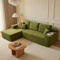 104" Cloud Sectional Couch with Chaise, Boneless L-Shaped Cloud Couch with Deep Seat, Modern Minimalist Sofa, Assembly Free Comfy Sofa for Office Living Room Study Room Apartment(Green, Left Chaise)