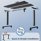 Monomi Electric Height Adjustable Standing Desk, 48x24 Inches, Ergonomic Home Office Sit/Stand Up Desk (Black Steel Frame/Black Top)