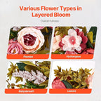 VEVOR Spring Wreath for Front Door 19 Inch - Artificial Peony Floral Wreath with Greenery, Year-Round All Season Outdoor Indoor Decor