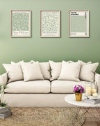 HesenDot Framed Matisse Sage Green Wall Art,William Morris Canvas Wall Decor,16x12IN High Framed Wood Design Prints,Minimalist Classic Decor Aesthetic for Living Room,Bedroom,Bathroom Set of 3