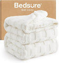 Bedsure GentleSoft California King Blanket for Bed - Super Soft Cozy Blankets for Women Men Girls, Large Fuzzy Fleece Throw for Bedroom Decor, White, 102x96 Inches