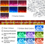 OKD Fireplace TV Stand for 80 Inch TV, Farmhouse Entertainment Center with 42" Fireplace & LED Lights, Modern Media Console Table with Storage Drawers & Cabinets for Living Room, Light Rustic Oak