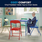 Flash Furniture Mindy Kids 5-Piece set Folding Square Table and Chairs Set for Daycare and Classrooms, Children's Activity Table and Chairs Set, Multicolor