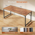 PRAISUN 54 X 24 Inch Computer Desk with Deeper Desktop, Gaming Office Writing Work Desk for Home Office, Study, Bedroom, Work from Home, Metal Frame, Rustic Brown