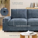 TEKAMON 45" Accent Chair with Seat Storage, Oversized Single Sofa Chair, Modern Chenille Fabric Armchair for Living Room/Office with Wide Armrests, Side Pockets, USB Charging Washable Covers(Blue)