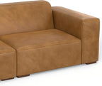 SIMPLIHOME Rex Left Corner Sectional Modular Sofa and Ottoman Set in Full-Grain Genuine Leather, Sienna, 116-inch-wide L-Shaped Leather Sofa and Matching 34-inch-Wide Table Ottoman for Living Room